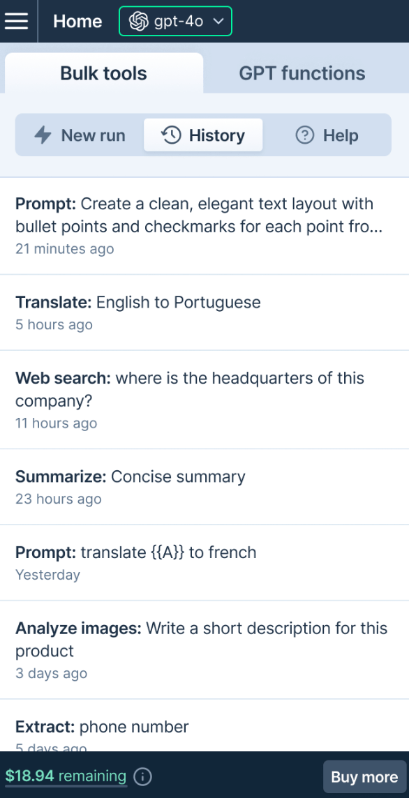 Tool history in GPT for Work