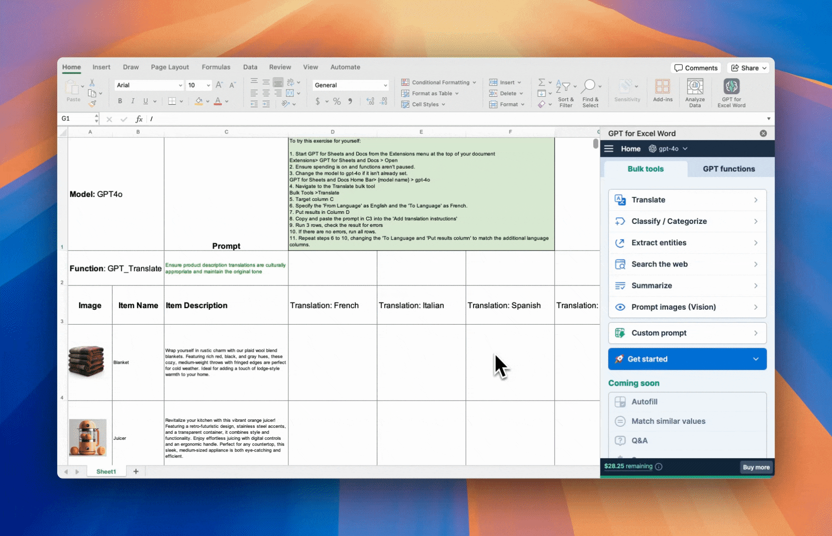 Navigating to the Translate bulk AI tool in GPT for Work