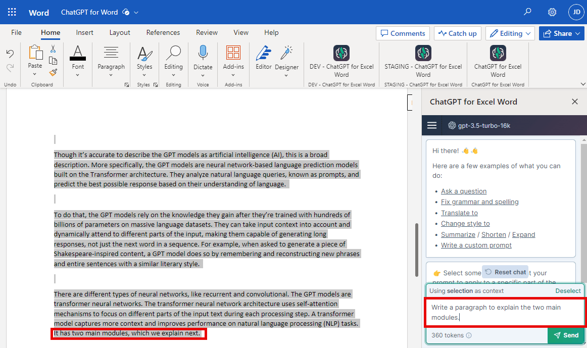 How to Integrate ChatGPT Into Microsoft Word (2024)