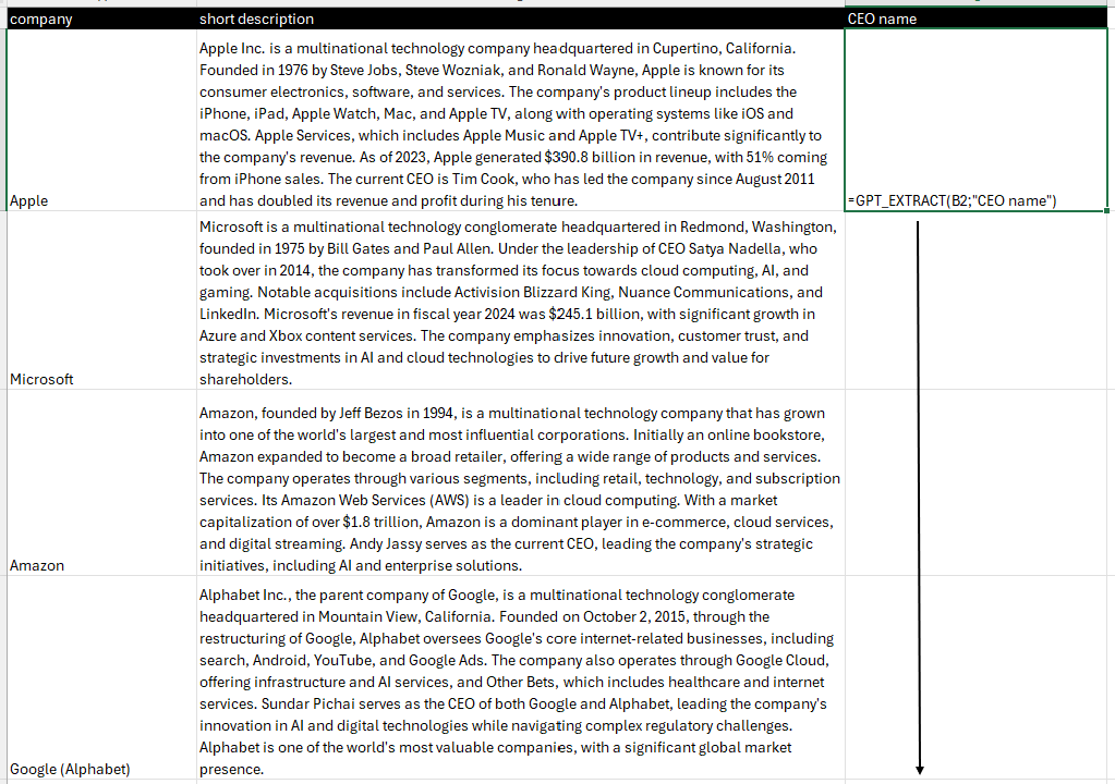 Extract company main website url in GPT for Work