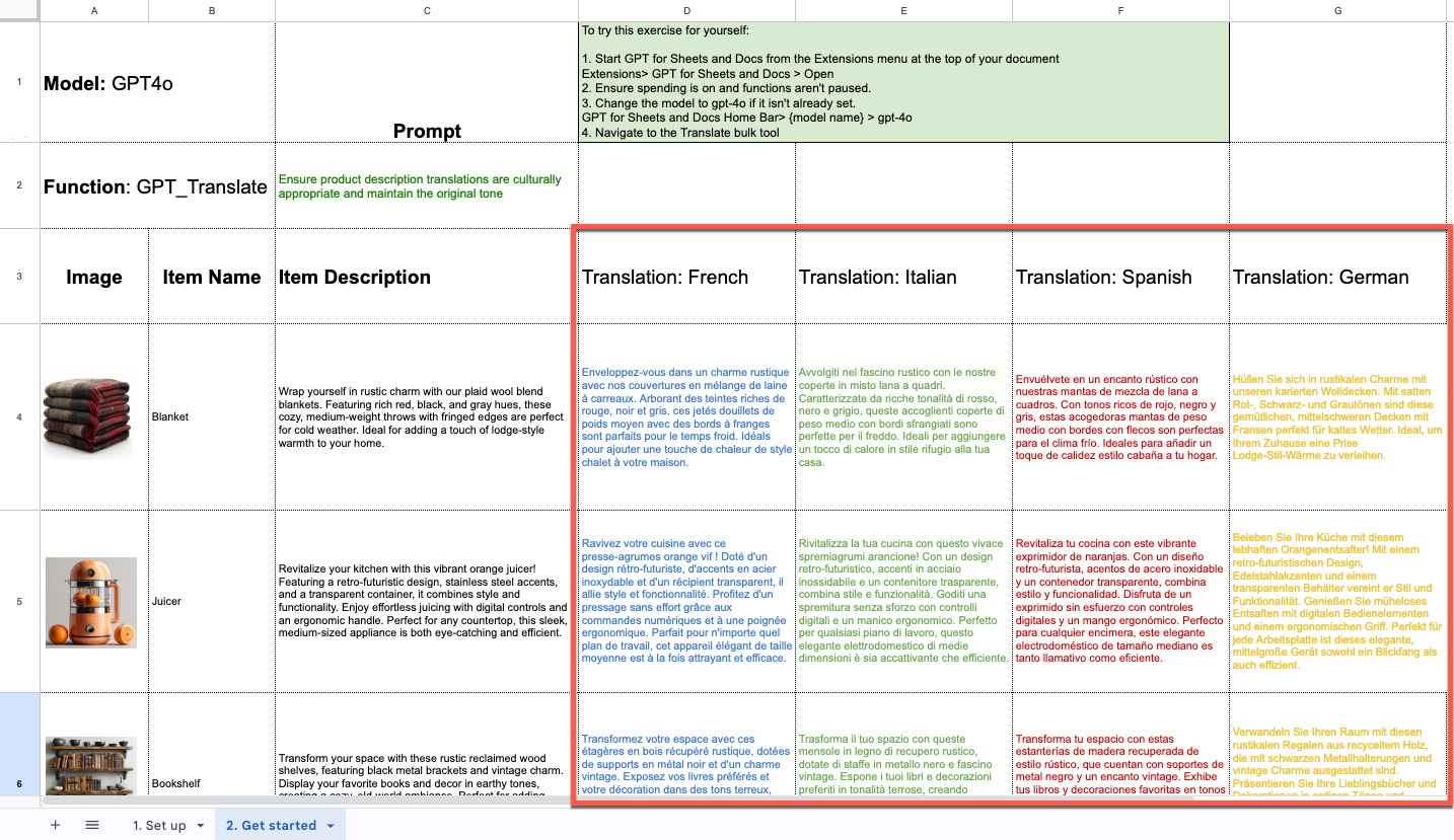 Translation tool template in GPT for Work