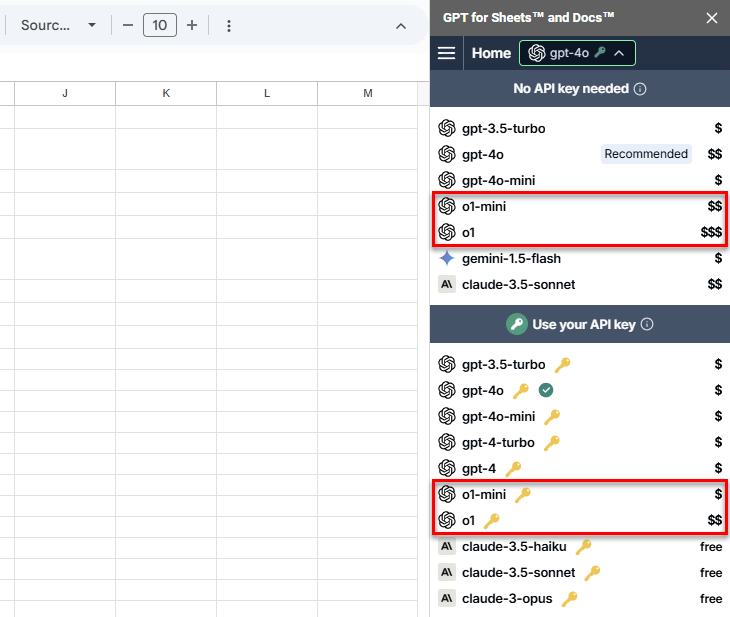 OpenAI o1 & o1-mini models in GPT for Work