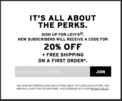 Levi's 20 off clearance email